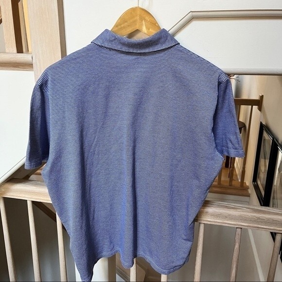Paul Stuart Printed Blue and White Short Sleeve Polo Shirt XXL - Picture 8 of 8